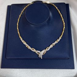 14k Yellow Gold Diamond Necklace 