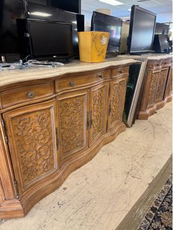 Beautiful Long Marble/Stone Buffet Table