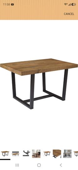 Walker Edison Durango Distressed Solid Wood Dining Table, 52 Inch, Rustic Oak