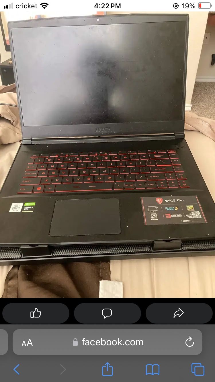 GF 65 thin gaming laptop