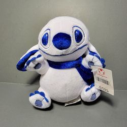 Disney Store Exclusive Winter White Blue Stitch 6" Christmas Plush Stuffed

