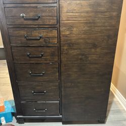 Heavy-Duty Solid Wood Cabinet with Sliding Door 