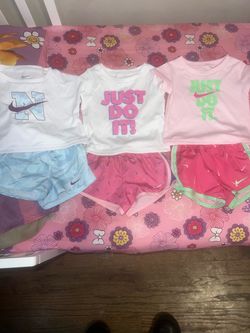Kids Nike dri fit shirt with matching shorts