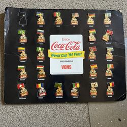 1994 World Cup Coca-Cola Vons Grocery Pin Set & 1994 World Cup Magazine