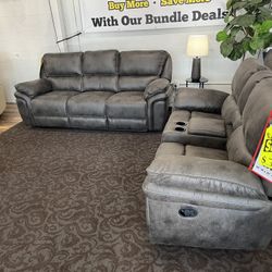 2pc Reclining Sofa & Loveseat