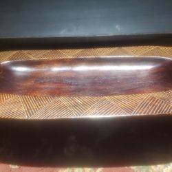 Wooden Hand Carved African Tray / Dough Bowl