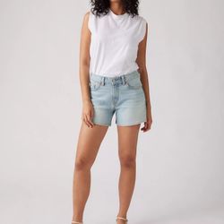 Women’s LEVI A-Line Shorts  Pre-Loved Size 28 Whoops I Did It - Light Wash