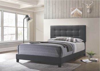 Brand New Charcoal Grey Fabric Bed