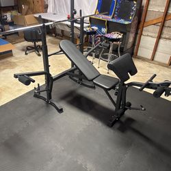 6 in 1 Adjustable Weight Bench Set with Leg Extension and Leg Curl Multi-Function Bench Pres