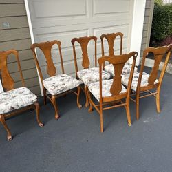 Queen Anne Dining Chairs-Set Of 6