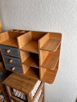 Bamboo Desk Organizer with Drawers