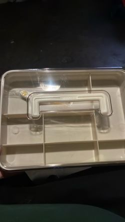 Clear Plastic Storage Organizer Box with Handle