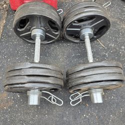 75 lb Adjustable Dumbbells Olympic 