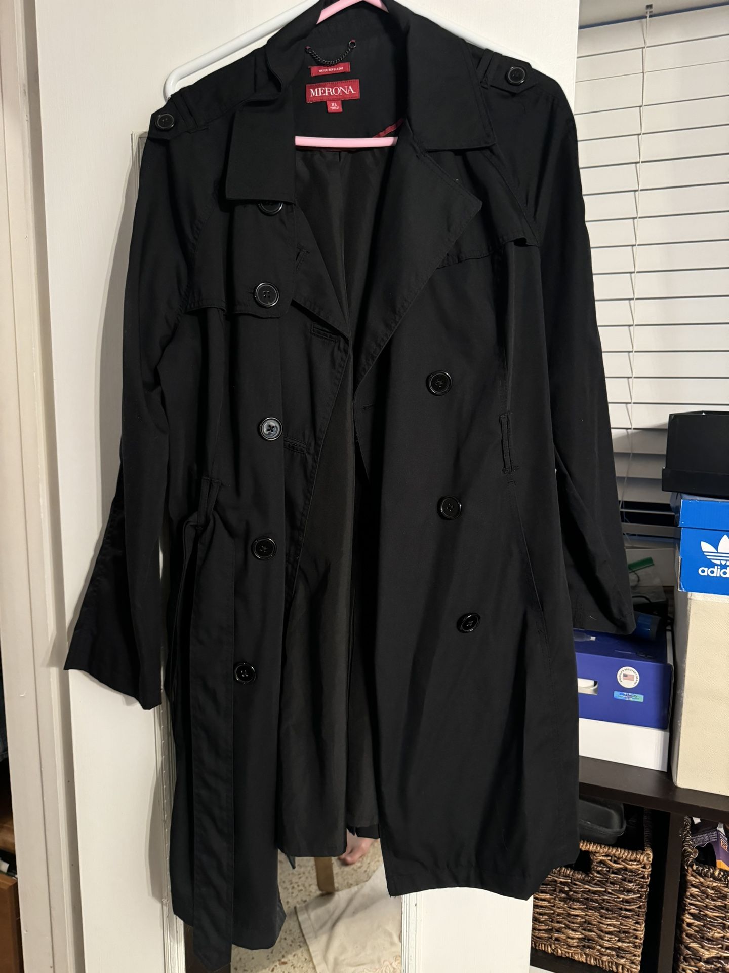 Women’s Trenchcoat Raincoat Black XL