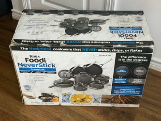 Ninja NeverStick Professional Hard-Anodized 10 Piece Pots & Pans Set, Nonstick Cookware Set, Durable, Oven Safe to 500°F, Slate Grey, C39500