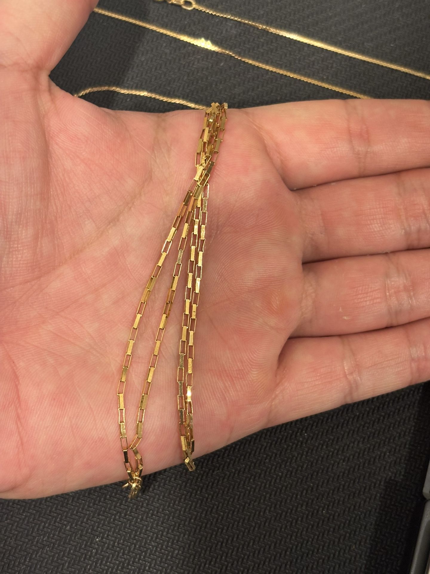 Real 14k Gold Box Link Chain