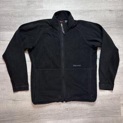 Marmot Men's Large Rocklin Jacket Lightweight Fleece Full Zip Black Outdoors