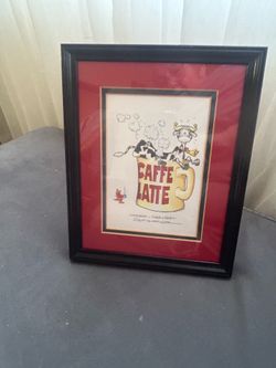 Framed Cow Print signed