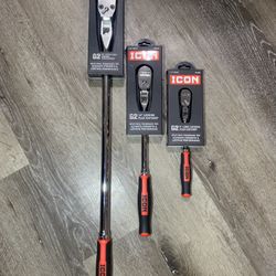 Icon G2 1/4,3/8,1/2 Locking Flex Head Ratchet 