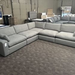Grey Cloud Feather Sectional Couch