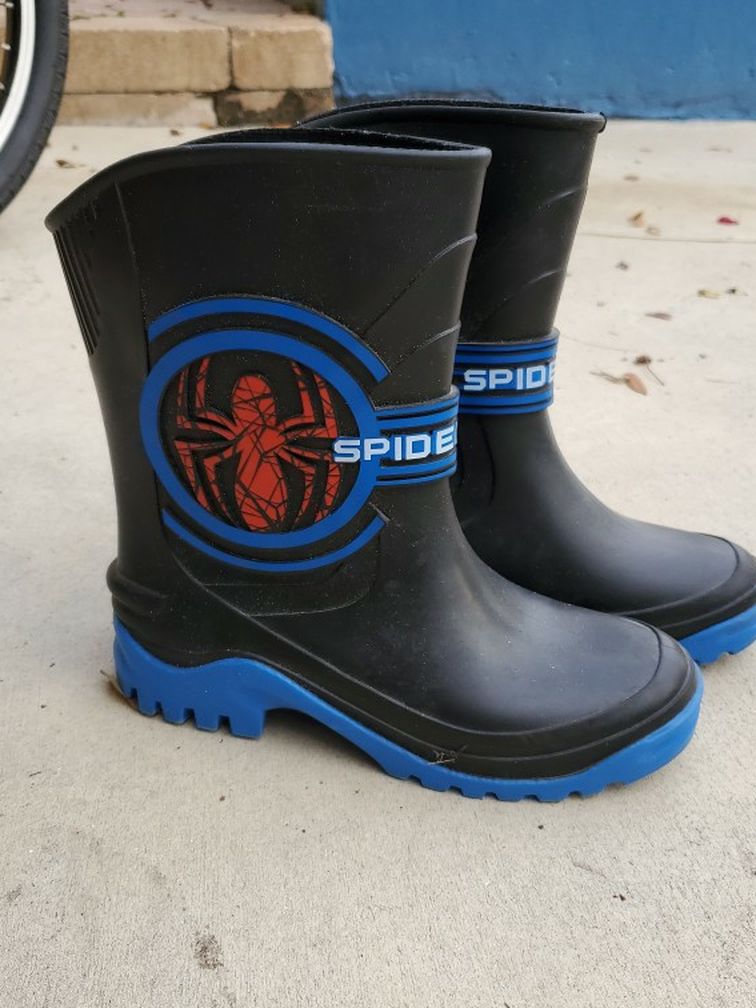 Kids Sz4 Spiderman Rain Boots