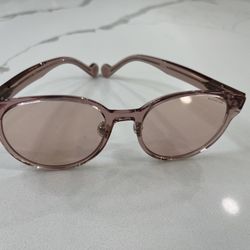 Moncler - ML 0232-K - Round Women's Sunglasses - Shiny Transparent Rose