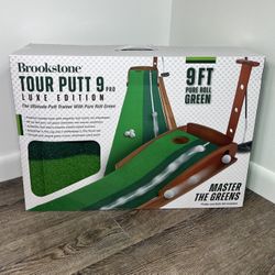 -Brand New Sealed Box -Brookstone Tour Putt 9 Pro Luxe Edition 