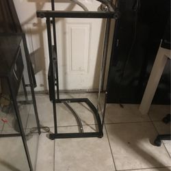 TV TABLE METAL W GLASS  TOP HOLDS 50 Inches  TV