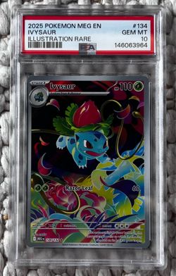 2025 Pokemon Mega Evolution Ivysaur #134 Illustration Rare PSA 10 GEM MINT
