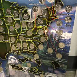 Americas National State Parks Quarter Collection Map - The Complete Set.