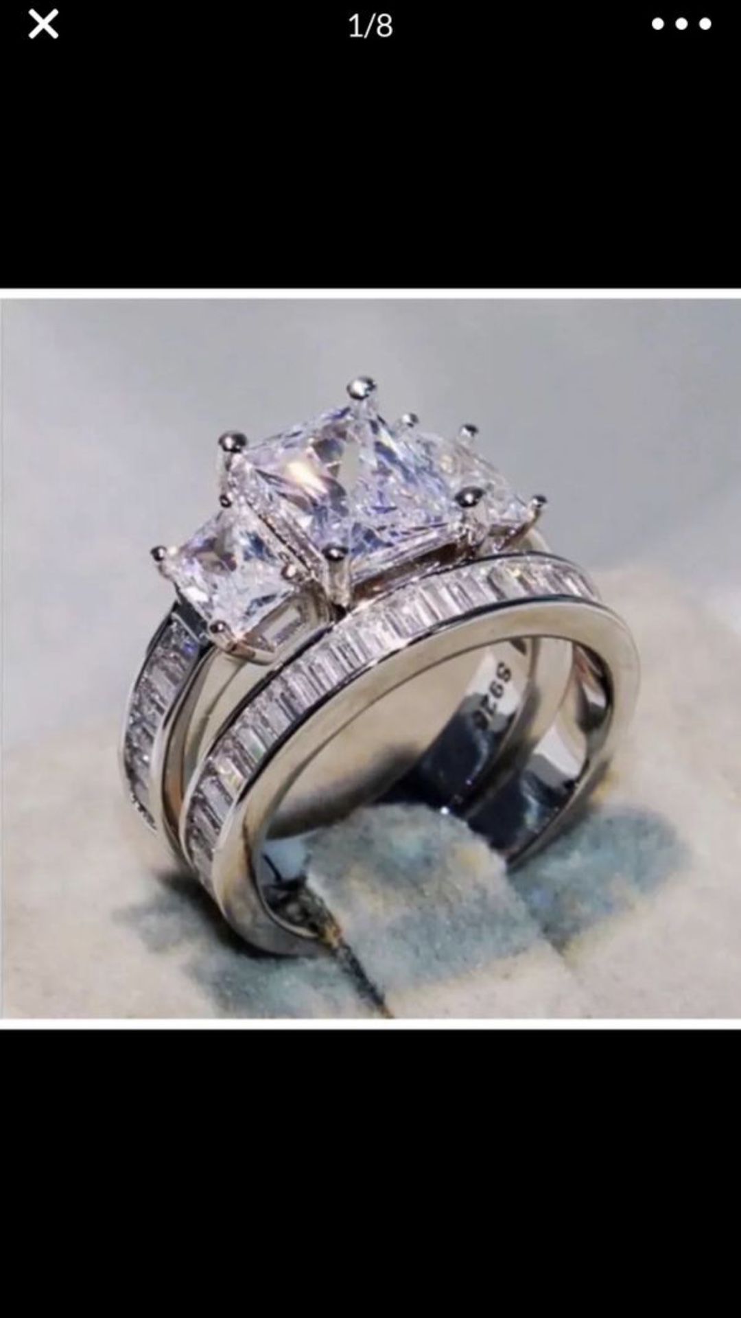 Stimulated diamond wedding engagement ring women’s jewelry accessory size 7