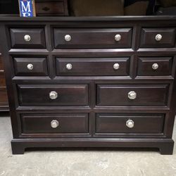 Modern Dark Espresso 10 Drawer Dresser
