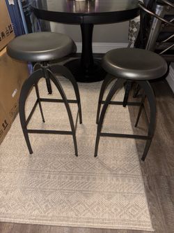 Matte Black Adjustable Bar Stools