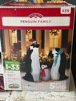 Holiday Time Penguin Family Airblown Inflatable 5 Ft