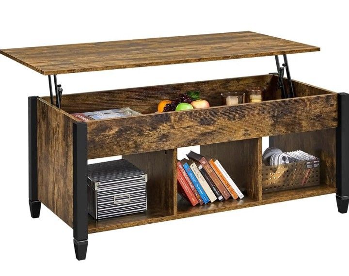 Yaheetech Rustic Coffee Table, Lift Top Coffee Table.