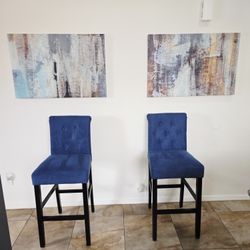 Navy Blue Chairs, Wall Art Separately Sold
