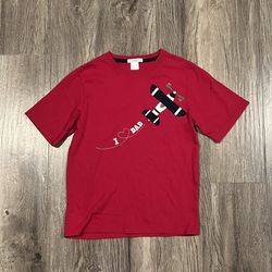 LIKE NEW Janie & Jack I Love Dad Red T-shirt with Airplane. Size 8