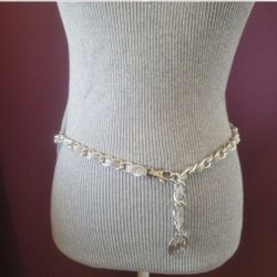 NEW Michael Kors Knit Sleeveless Top With Logo Chain Belt Size Small 