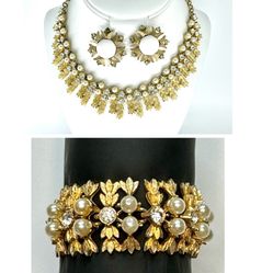 Vintage Sarah Coventry Parures Set Royal Highness Necklace Bracelet Earrings EUC