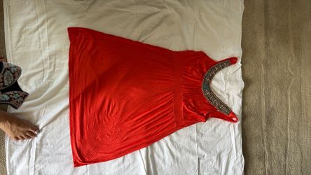 Orange sleeveless dress