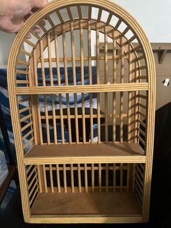Rattan Wall Shelf 3 Tier Boho