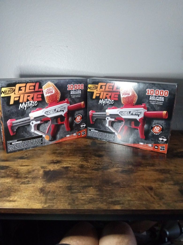 2 Brand New NERF PRO GEL FIRE MYTHIC GUNS