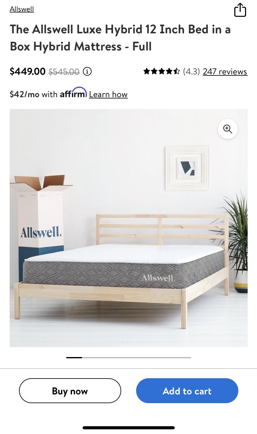 The Allswell Luxe Hybrid 12 Inch Bed In A Box Hybrid Mattress ppgbbe