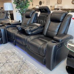 Party Time Black Power Reclining sofa ( BRAND NEW) ASHLEY 