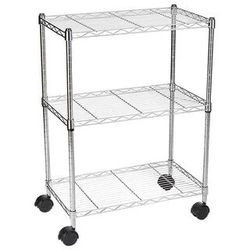 Chrome 3-Tier Rolling Metal Storage Shelving Unit (23.2 in. W x 32.8 in. H x 13.4 in. D)