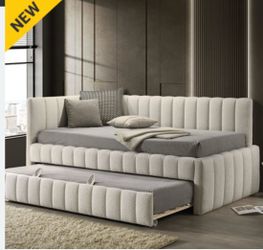 Daybed with pull-out trundle bed + 2 twin mattresses