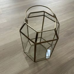 Gold Clear Decoration Plant Candle Holder