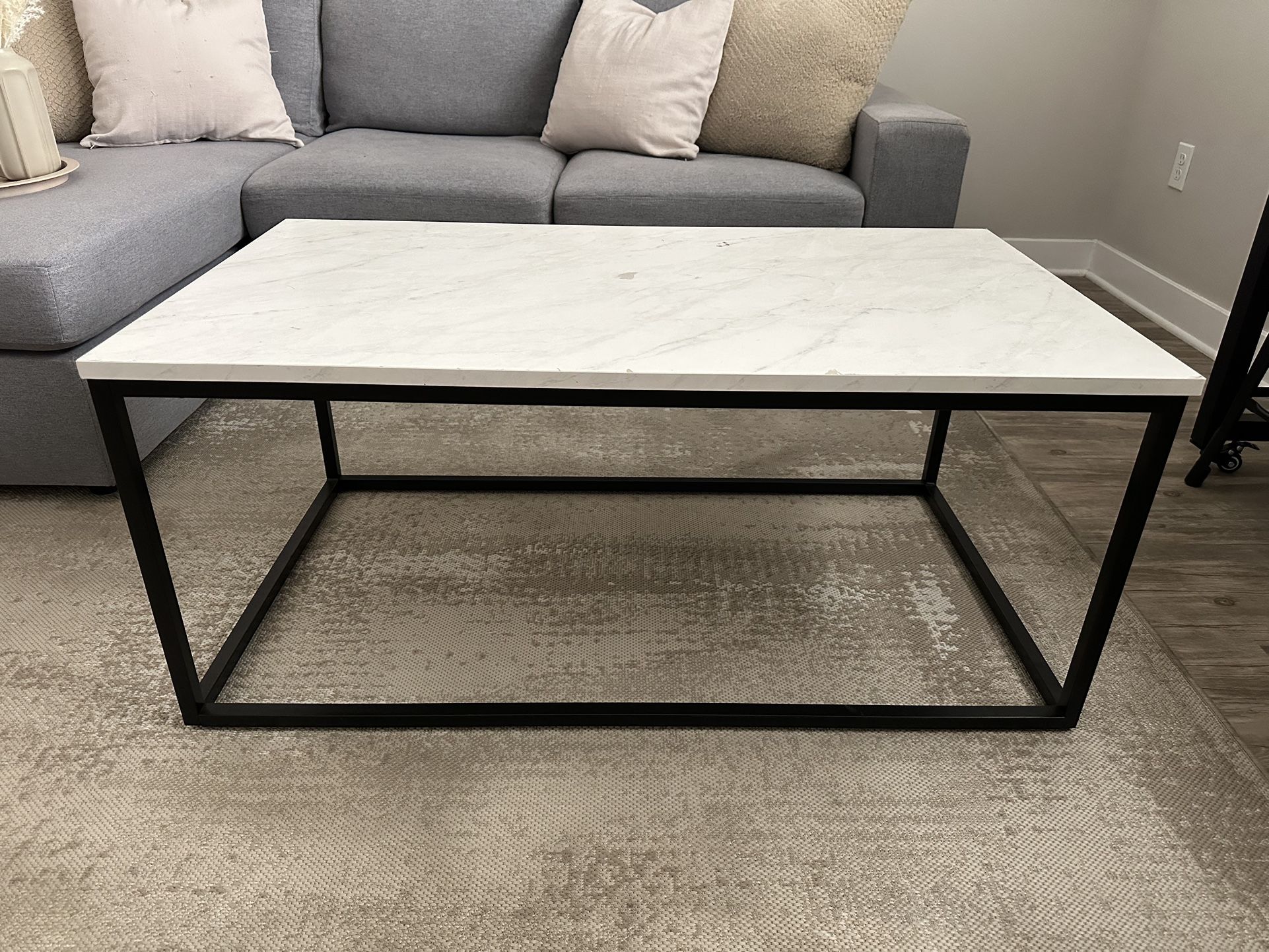 Marble-Look Coffee Table