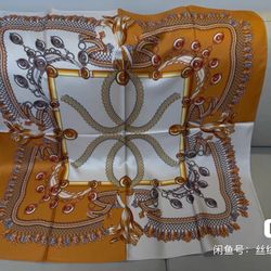 NEW WENSLI 100% Mulberry Silk Scarf 88x88cm Double-Sided Luxury Equestrian Square Scarf Gift Box