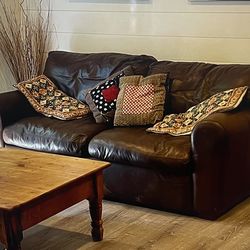 Beautiful leather sleeper sofa
